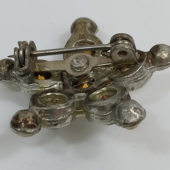Rhinestone Scatter Pin Star Silver Tone Vintage 1950's MCM - Picture 6 of 6
